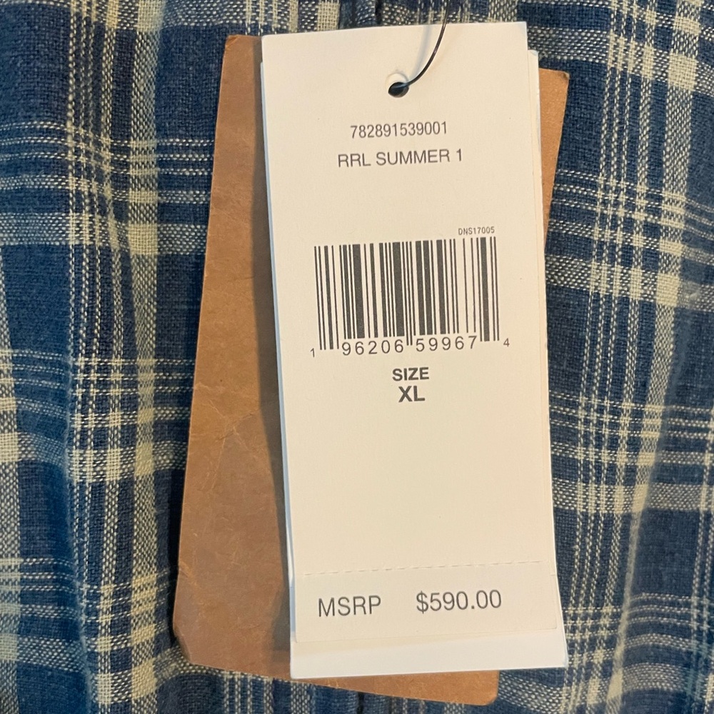RRL Indigo Plaid Linen Windbreaker - Picture 2 of 12